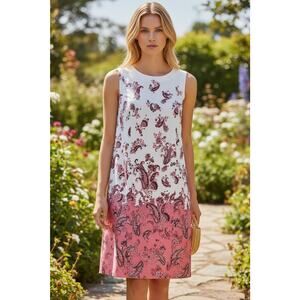 Jessica London 18W Pink Paisley Sleeveless Midi Dress NWOT Plus Size Summer Chic